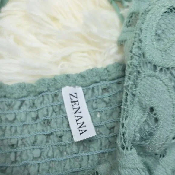 Zenana Outfitters Blue Green Tiered Sundress - Picture 4 of 6